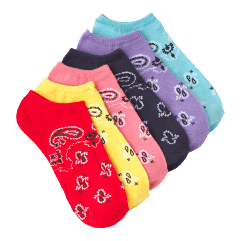 Women's Bandanna No Show 6 Pair Pack Multi