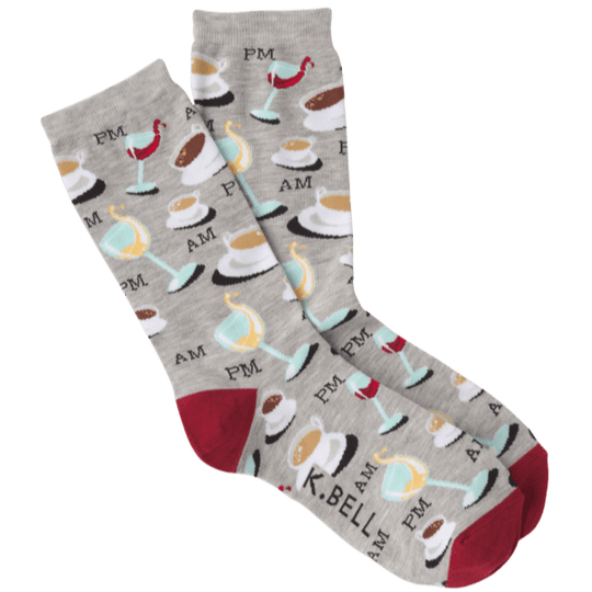 Coffee and Wine Women's Crew Socks Grey