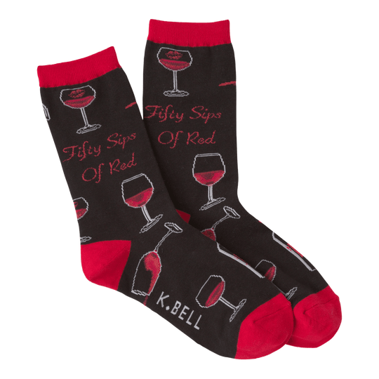 Fifty Sips Of Red Women's Crew Socks Black