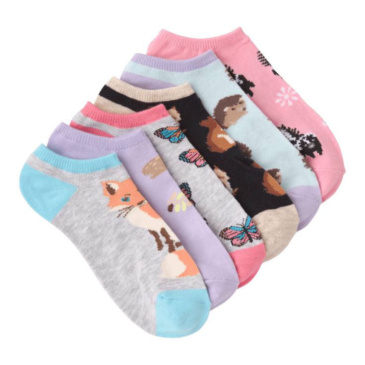Forest Creatures Women's 6 Pair Pack Socks Pastels