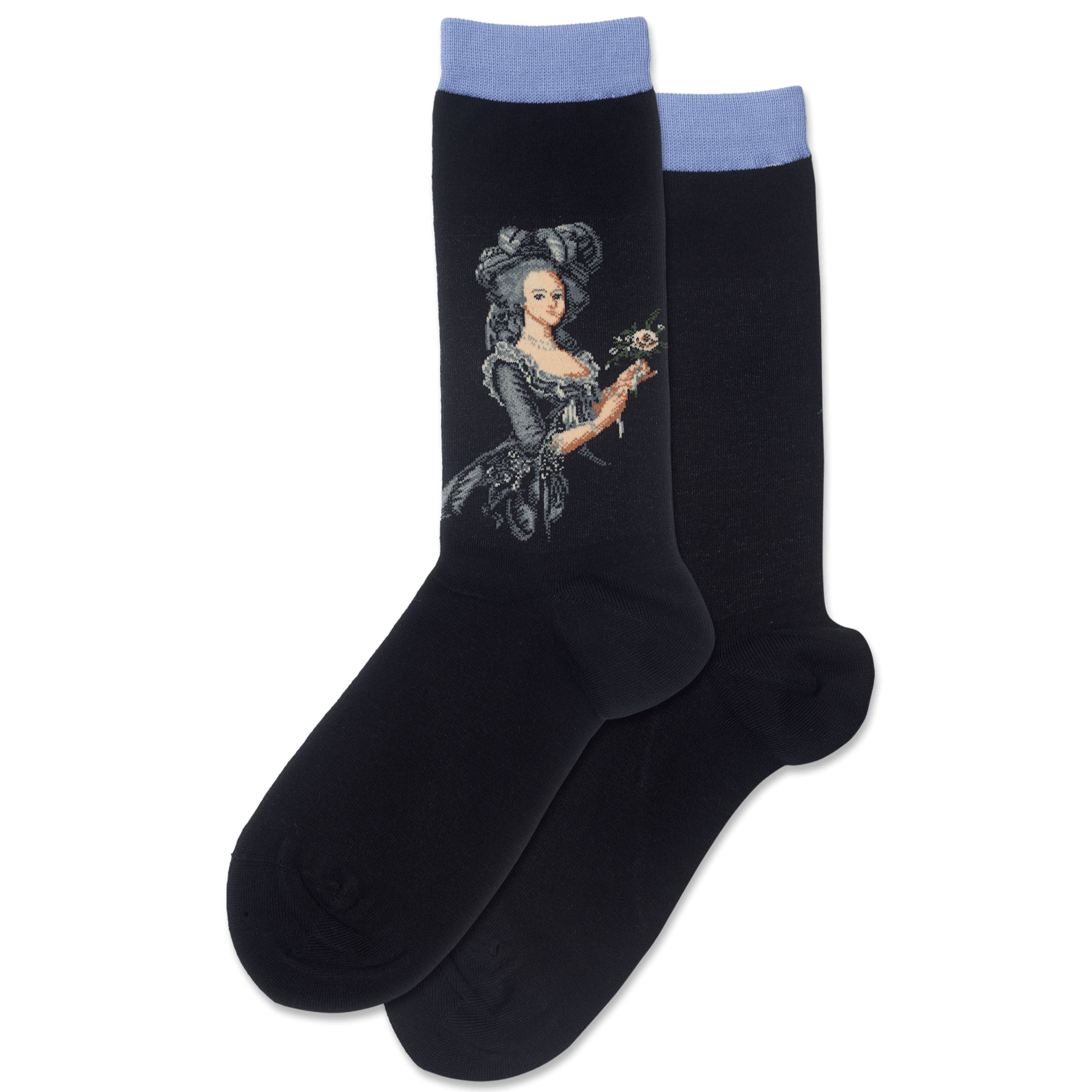 Women's Marie Antoinette Floral Crew Socks Periwinkle
