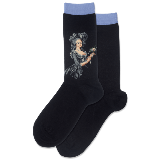 Women's Marie Antoinette Floral Crew Socks Periwinkle