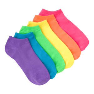 Premium Fun Bright Neon Colorful No Show Invisible Cotton Ankle Socks