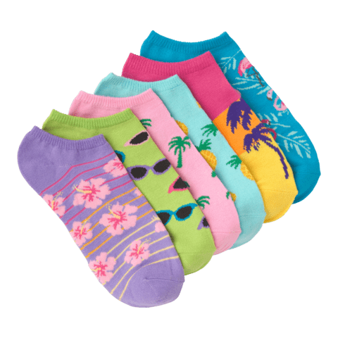 Women's Palm Beach No Show 6 Pair Pack Bright Multi