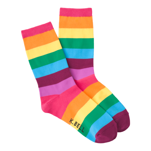 Women&#39;s Rainbow Stripes Crew Socks Rainbow Stripe