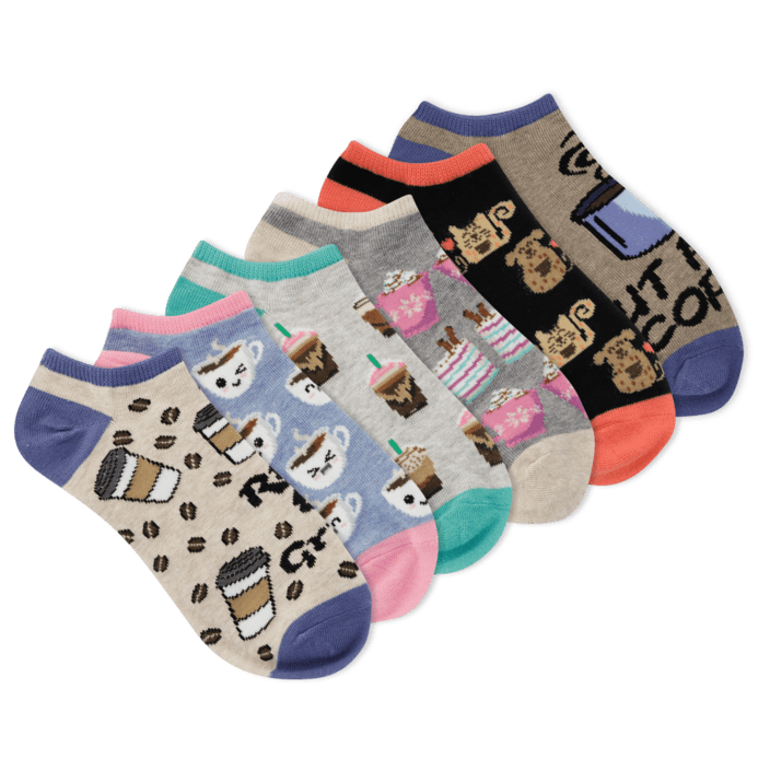 Women's Rise And Grind Ankle Socks Six Pair Pack Tan / Multi