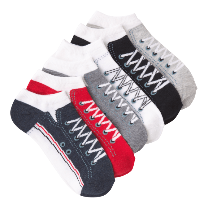 Women's Sneaker Ankle Sock Six Pair Pack red /white /black