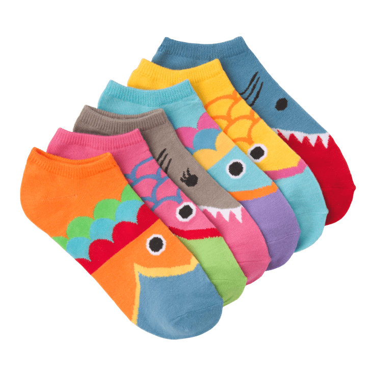 Wide Mouth Women&#39;s No Show 6 Pair Pack Socks Brights
