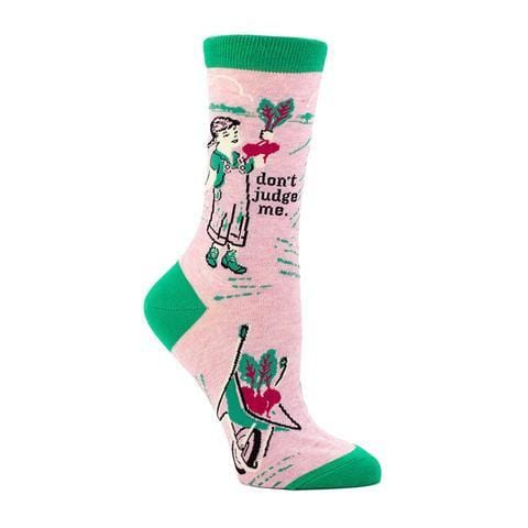Don't Judge Me Socks Women's Crew Sock pink