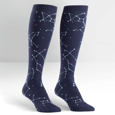 Constellation Socks Women's Knee High Sock blue