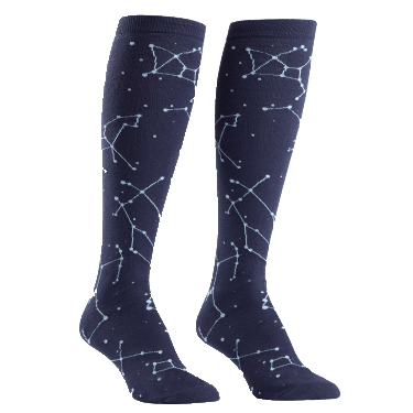 Constellation Women's Knee High Socks blue