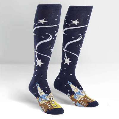 Wish Upon a Star Socks Women&#39;s Knee High Sock Navy