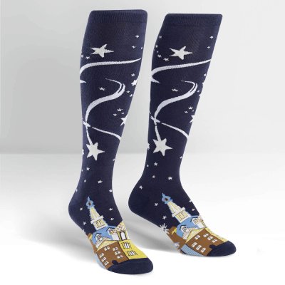 Wish Upon a Star Socks Women's Knee High Sock Navy