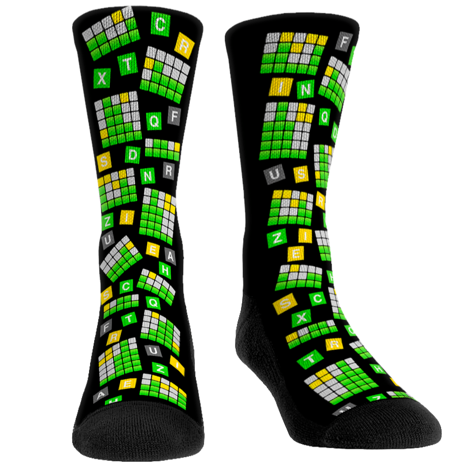 Word Game Women's Crew Socks Black