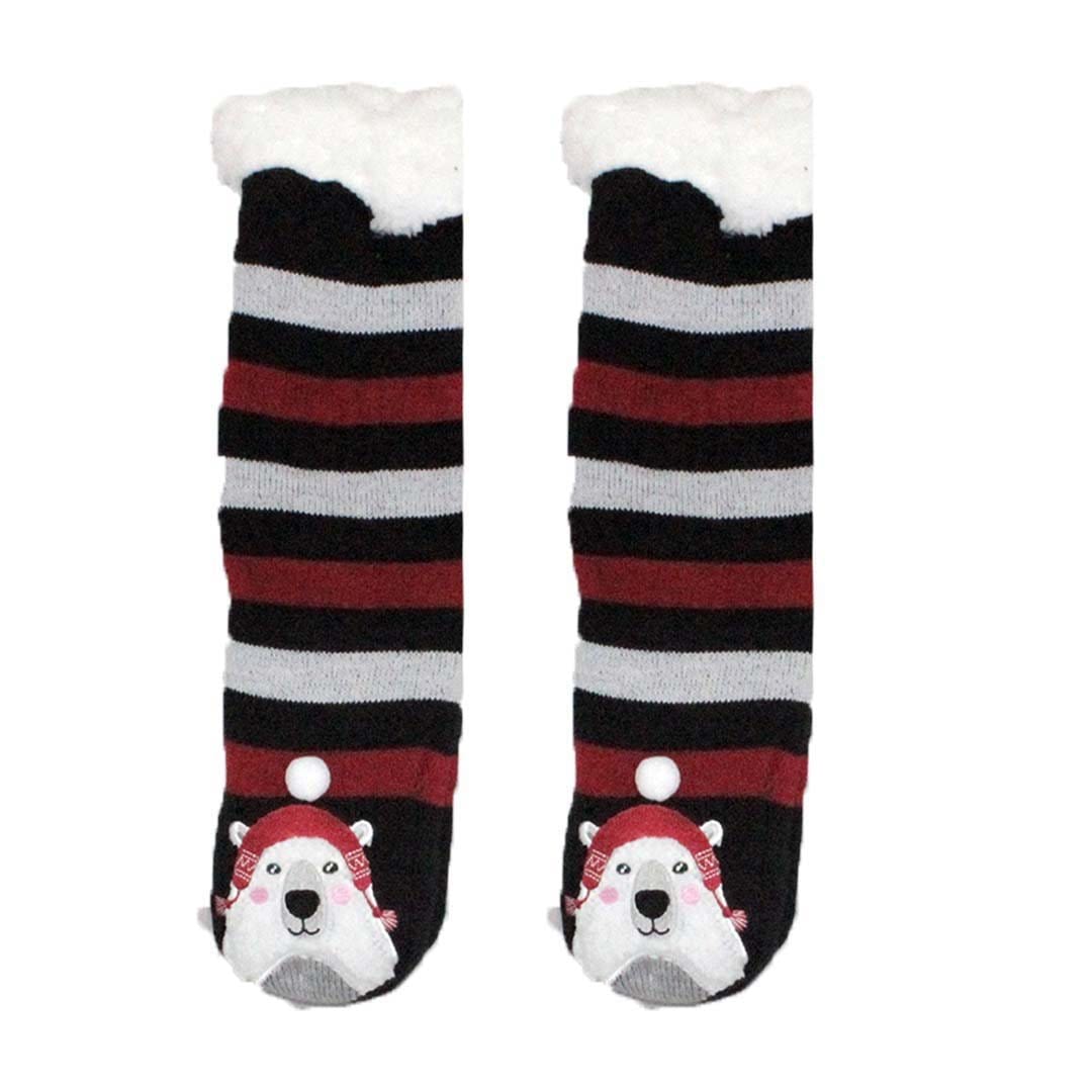 Polar Bear Sherpa Slipper Socks Multi
