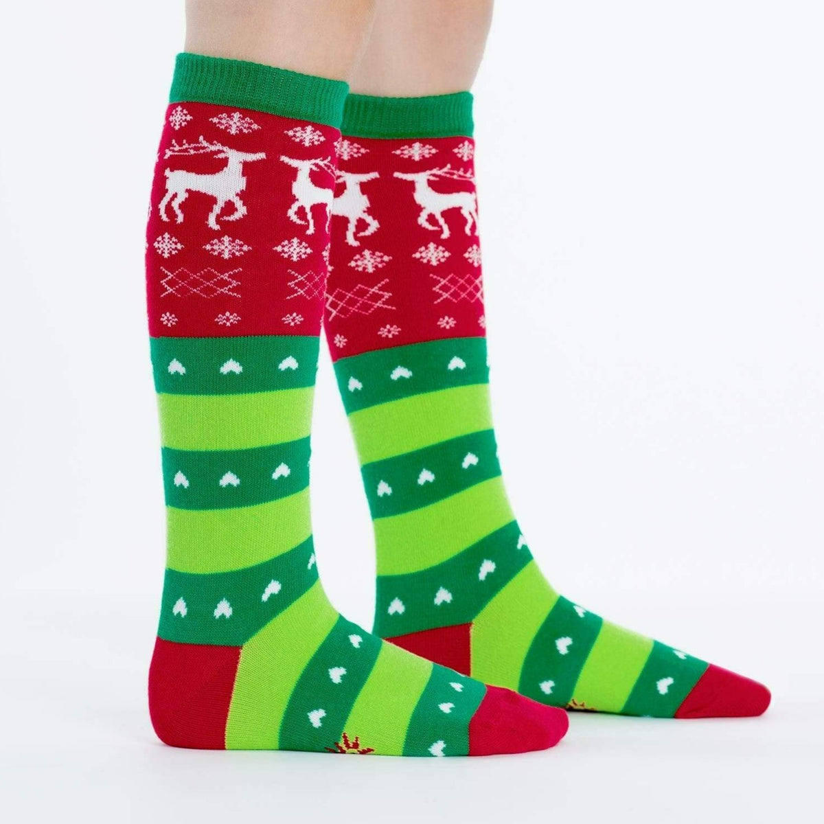Tacky Holiday Sweater Youth Knee High Socks Green