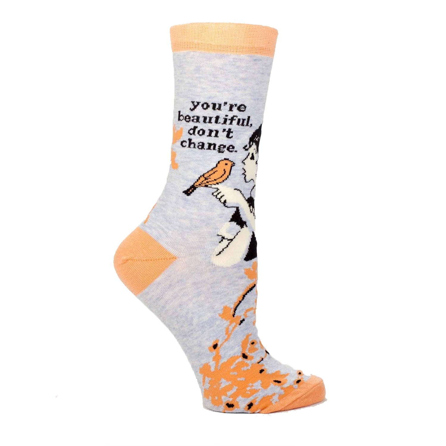 You're Beautiful Don't Change Women's Crew Sock gray