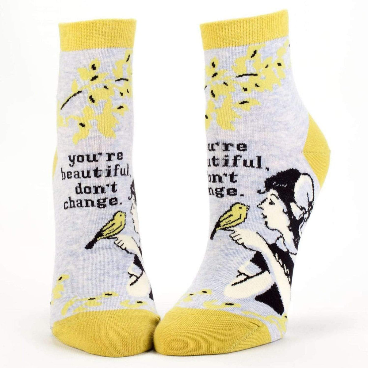 You&#39;re Beautiful, Don&#39;t Change Socks - Women&#39;s Ankle Sock gray
