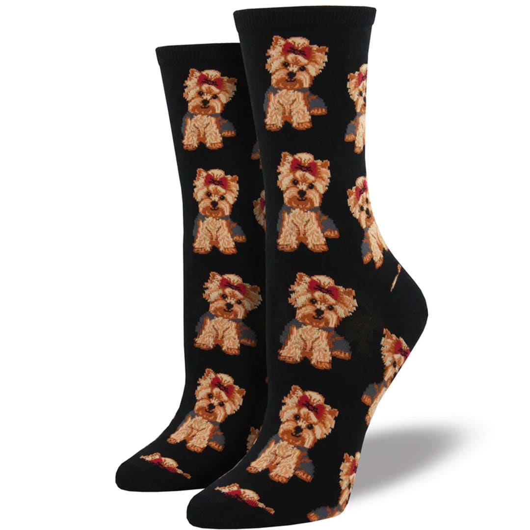 Yorkies Socks Women&#39;s Crew Sock Black