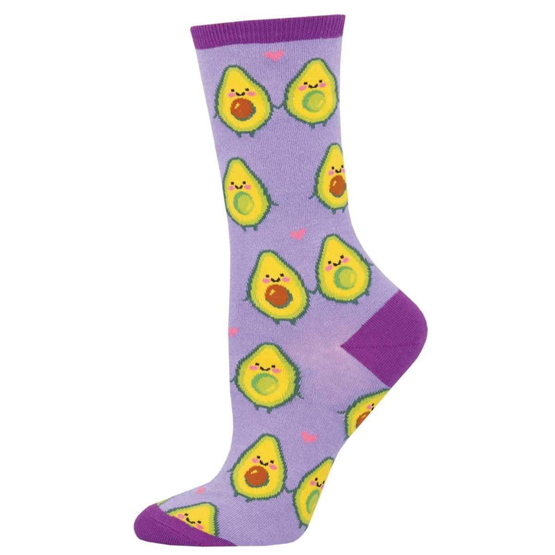 You Guac My World Women's Crew Sock - Lavender - John's Crazy Socks