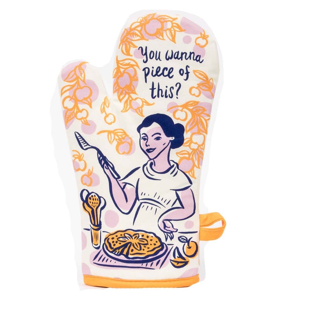 You Wanna Piece Oven Mitt White