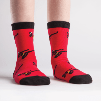 Red Ninja Youth Crew Socks
