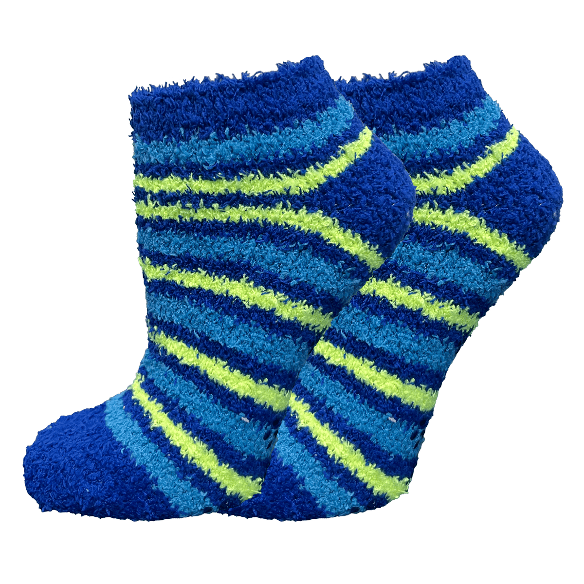 Ankle Striped Fuzzy Socks Blue