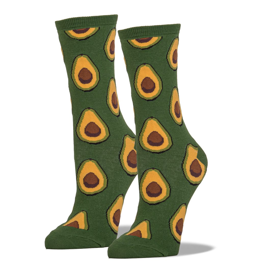 Green Avocado Socks Women&#39;s Crew Sock Green