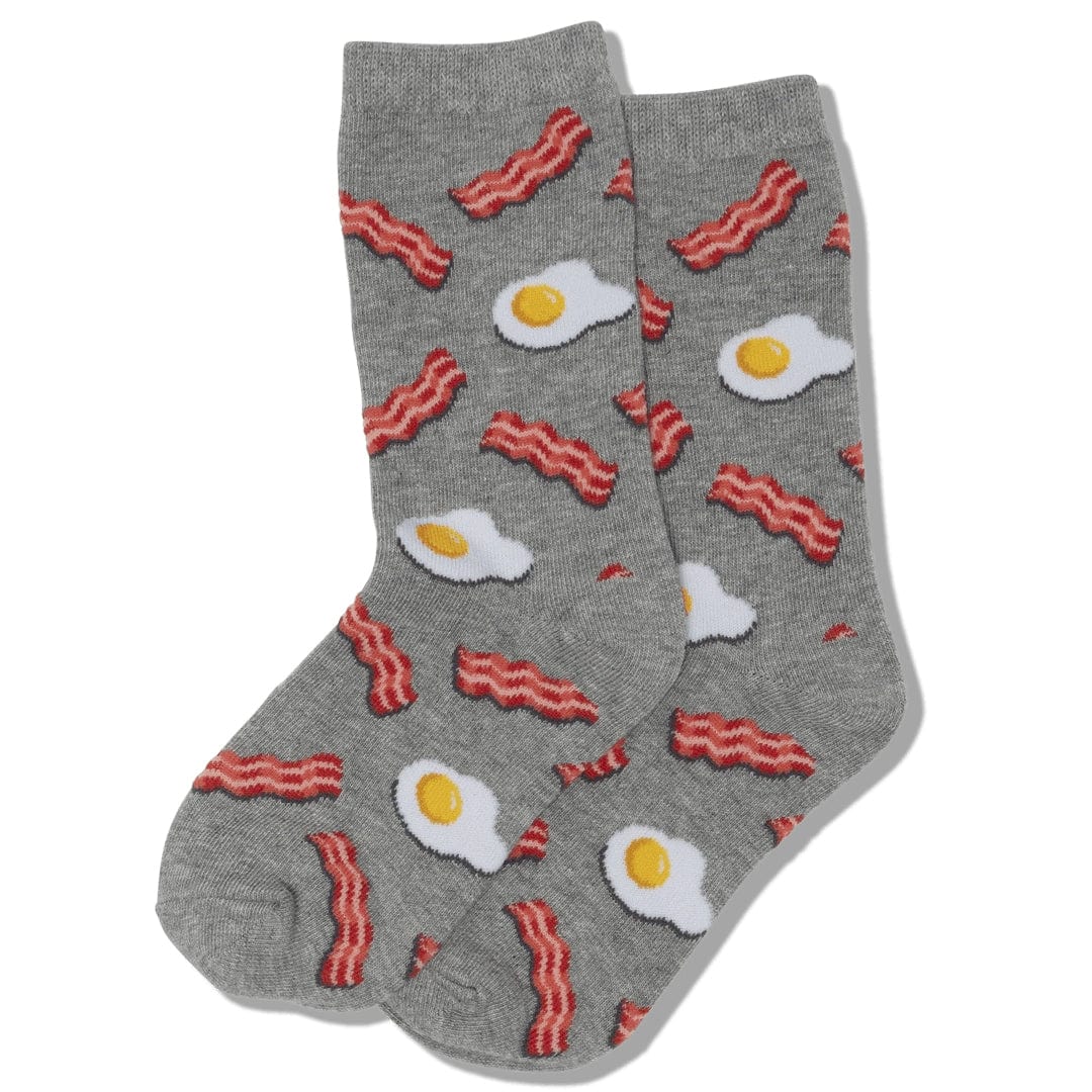 Eggs and Bacon Kid&#39;s Crew Socks Grey