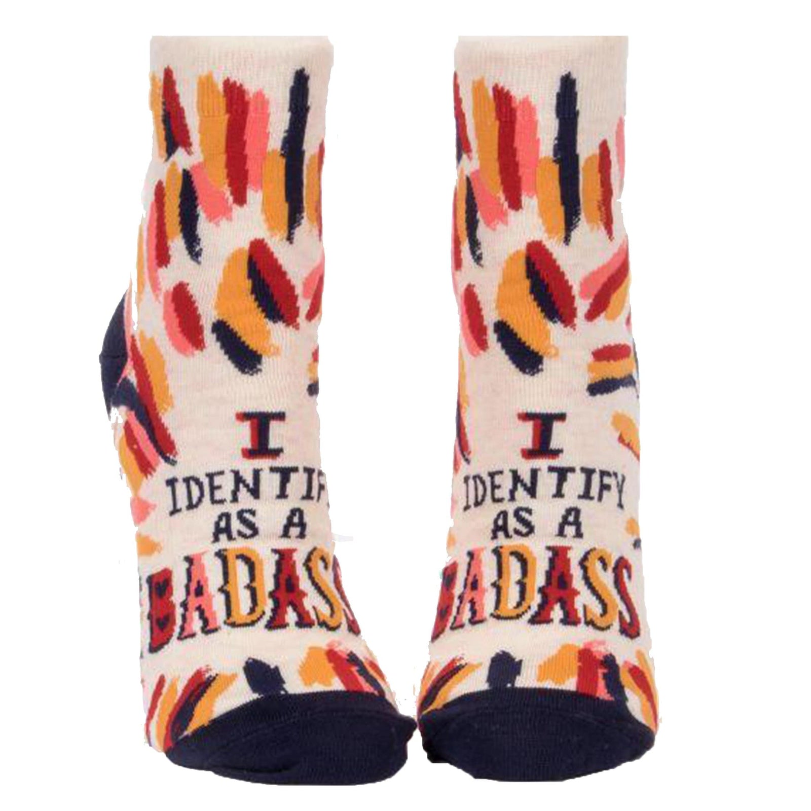 I Identify as a Badass Socks - Women's Ankle Sock tan