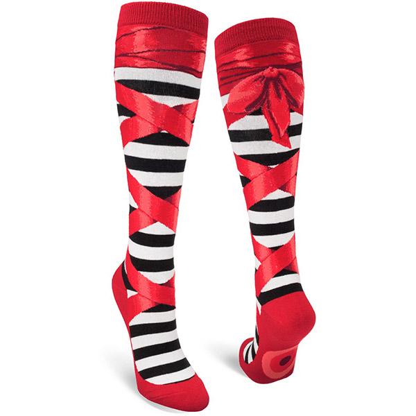Ballet Slippers Women's Knee High Socks Red