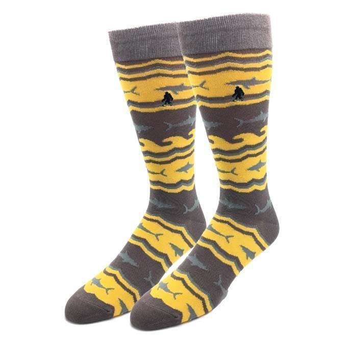 Bamboo Shark Socks Men's Crew Dress Sock gray