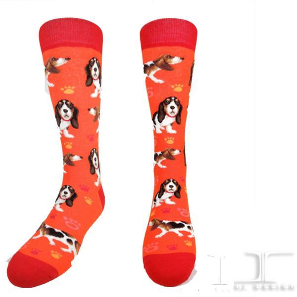 Basset Hound Socks Unisex Crew Sock Orange