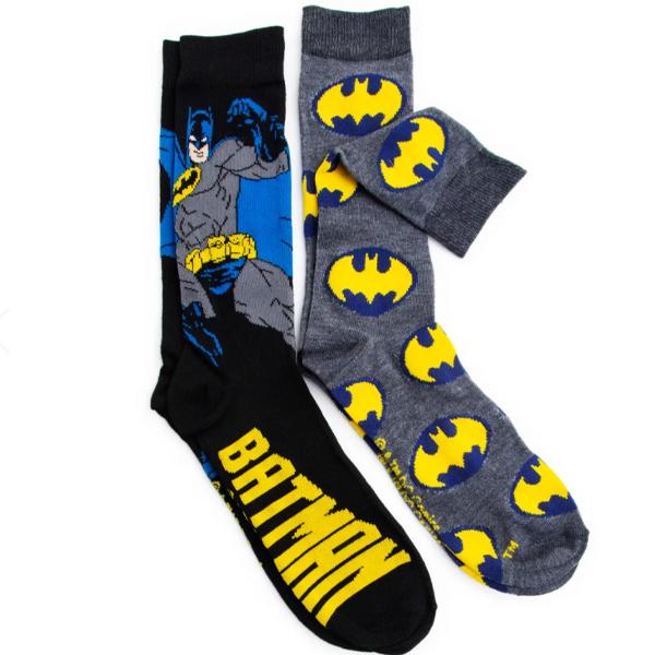 Batman Socks  2 Pack Black / Grey