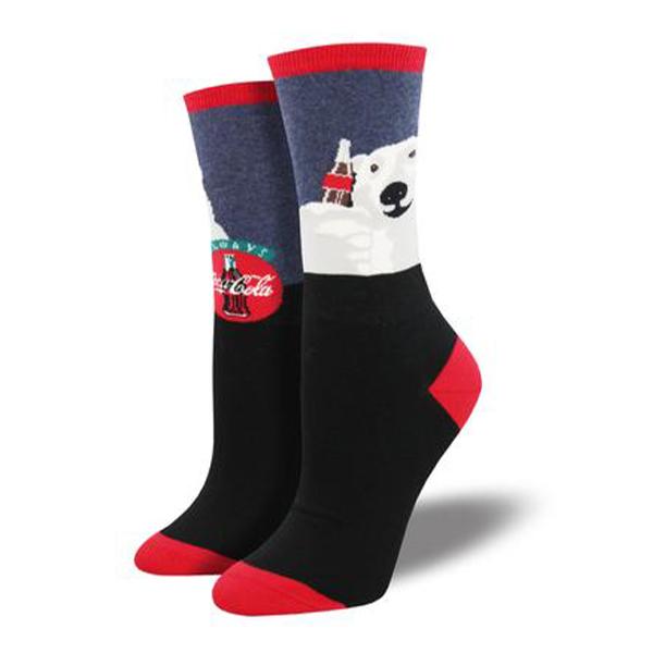 Coca-Cola Polar Bear Cheers Women's Socks Grey