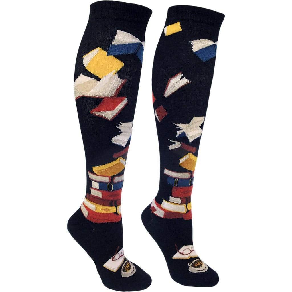 Library Socks for Literacy Women&#39;s Knee High Sock Black