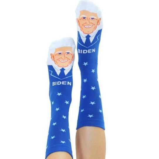 Joe Biden 3D Crew Sock Blue