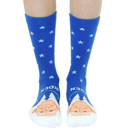 Joe Biden 3D Crew Sock Blue