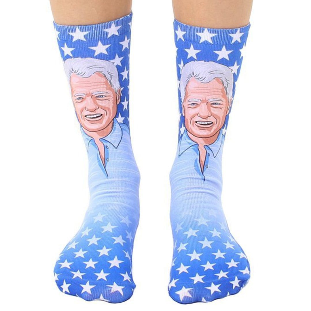 Bill Clinton Socks Unisex Crew Sock Blue