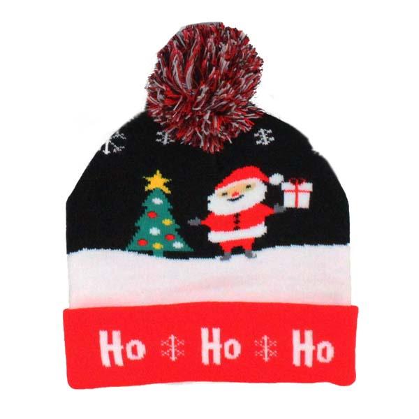 Children's Holiday Hat Pom Pom Hats Black