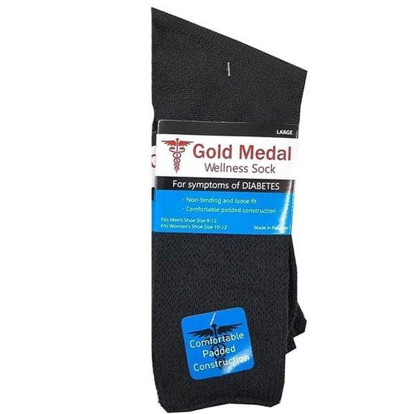 Black Diabetic 3 Pack Socks Medium / Black