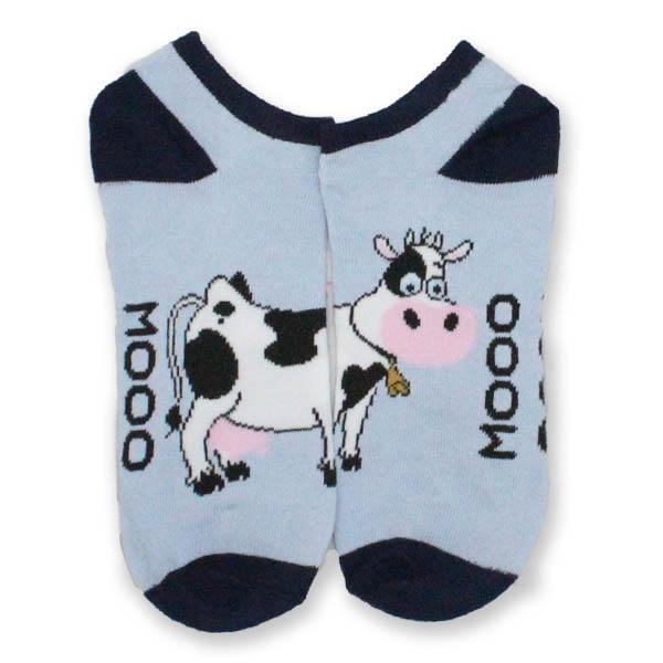 Cow Low Cut Socks Women’s No Show Sock Light Blue