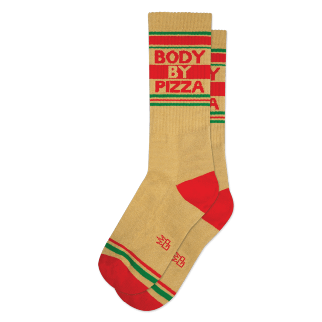 Body By Pizza Unisex Crew Sock Tan