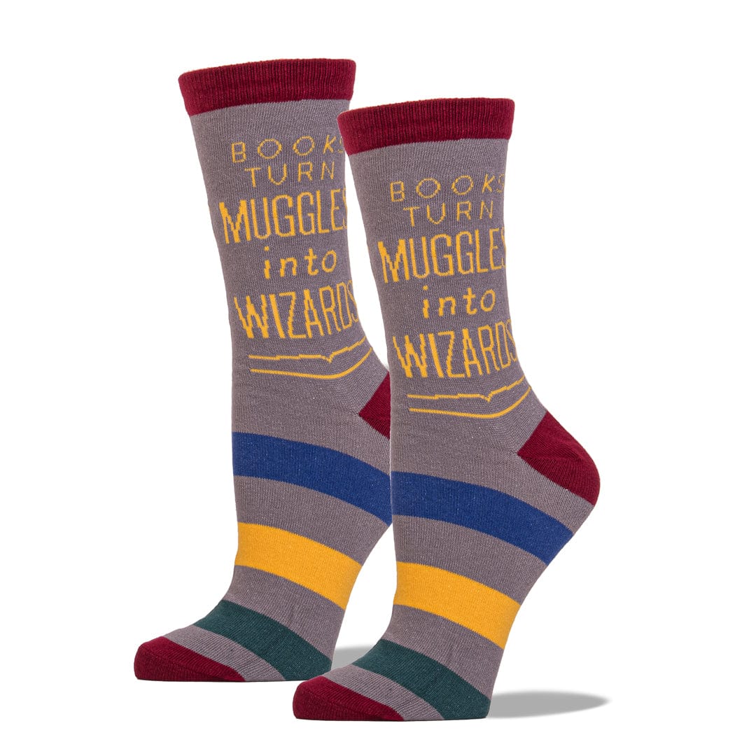 Books Turn Muggles Into Wizards Sock Womens / gray