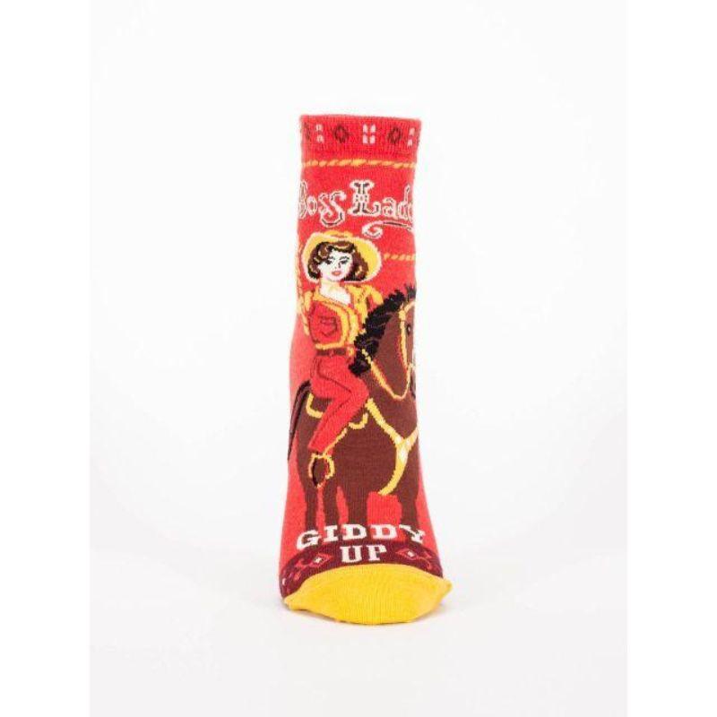 Boss Lady Giddy Up! Socks - Women's Ankle Sock red