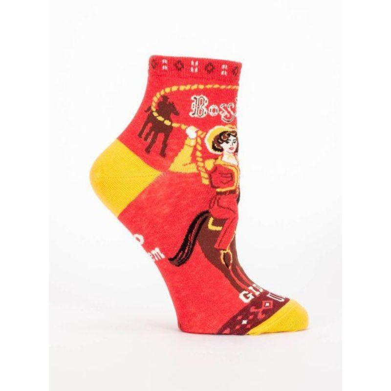 Boss Lady Giddy Up! Socks - Women&#39;s Ankle Sock red
