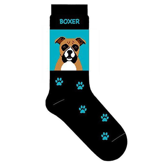 Boxer Dog Socks Crew Sock Women / black