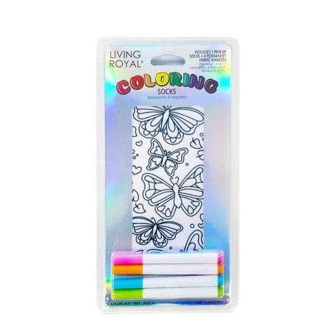Butterfly Coloring Socks White