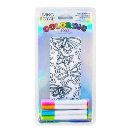 Butterfly Coloring Socks White
