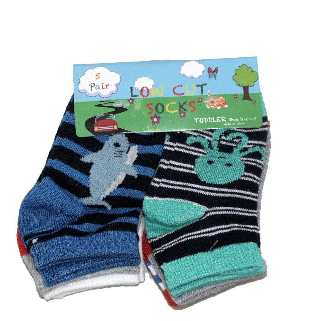 Toddler Low Cut Fish 5pk Socks Multi